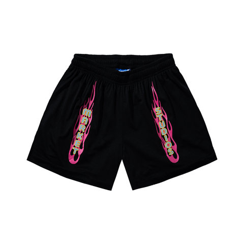 V12 Mesh Shorts - Black/Pink
