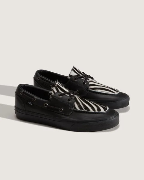 2-Eyelet Pony Hair Boat Shoe - Black