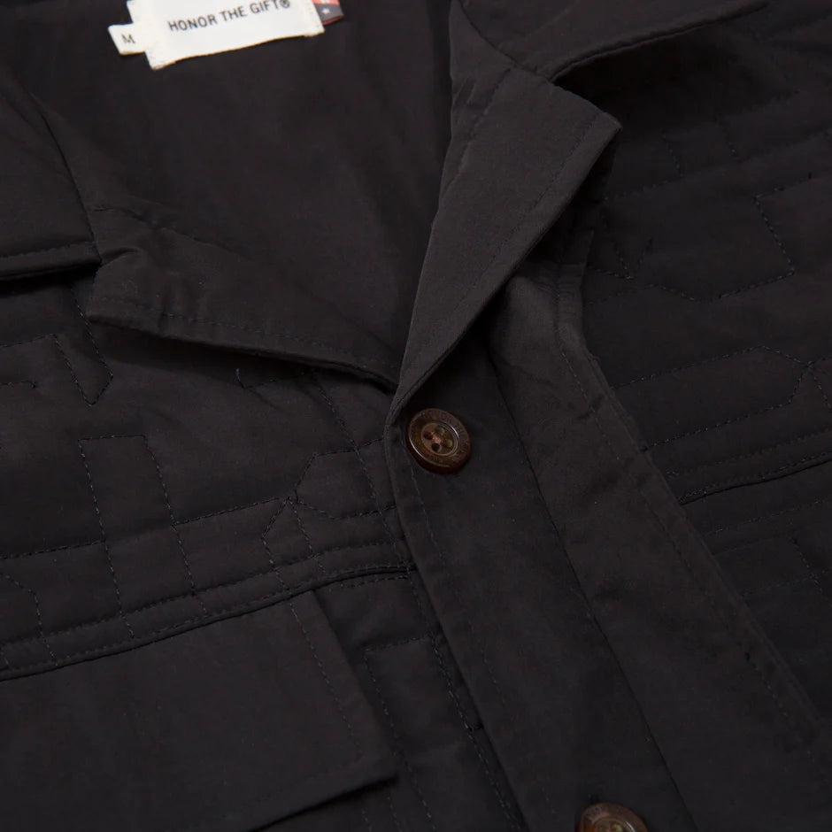 Quilted Coach Jacket - Black