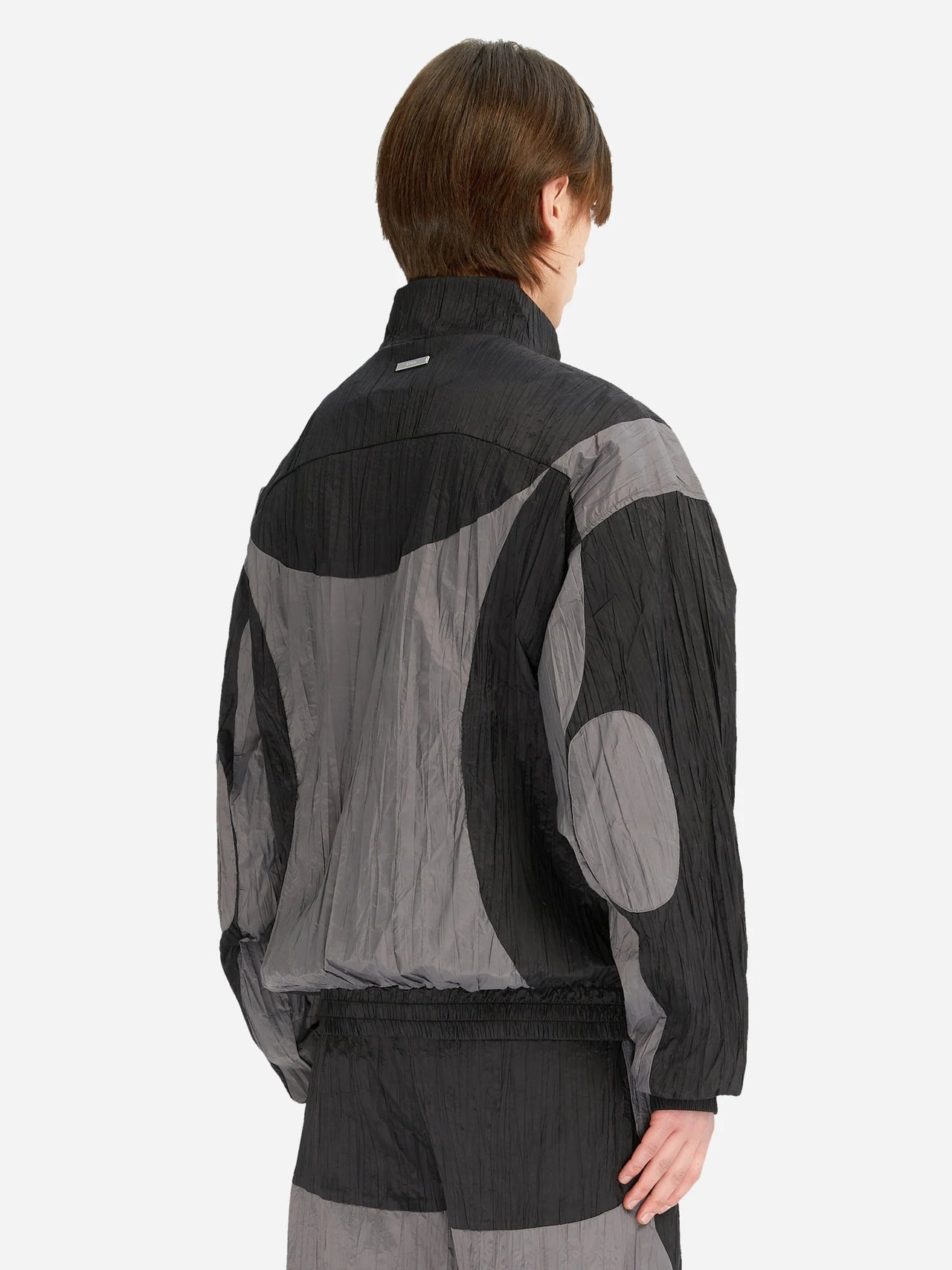 Wrinkled Nylon Track Jacket - Black/Silver | ONLINE ONLY
