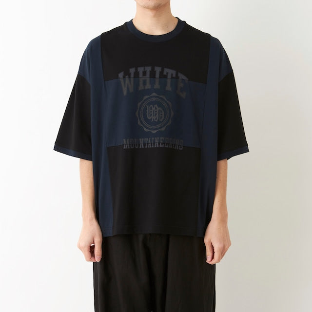 Ringer Patchwork Box T-Shirt - Navy/Black | ONLINE ONLY